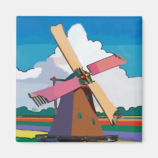 Windmolen, Nederlands, voeg tekst toe Magneet (Voorkant)
