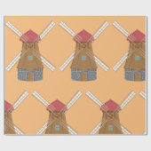 Windmolen Nederlandse architectuurverlooppapier Cadeaupapier (Vlak)