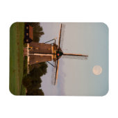 Windmolen onder een volle maan fotomagneet magneet (Horizontaal)