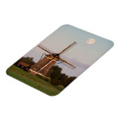 Windmolen onder een volle maan fotomagneet magneet (Linkerzijde)