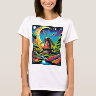 Windmolen onder sterrenhemel 2 t-shirt