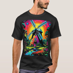 Windmolen onder sterrenhemel 4 t-shirt