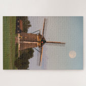 Windmolen onder volle maan legpuzzel (Horizontaal)