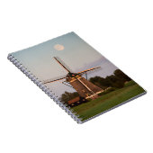 Windmolen onder volle maan notebook notitieboek (Rechterzijde)