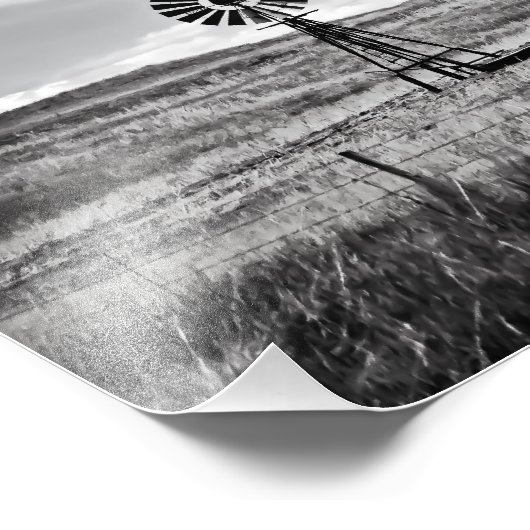 Windmolen op de platte plaat foto afdruk (Hoek)