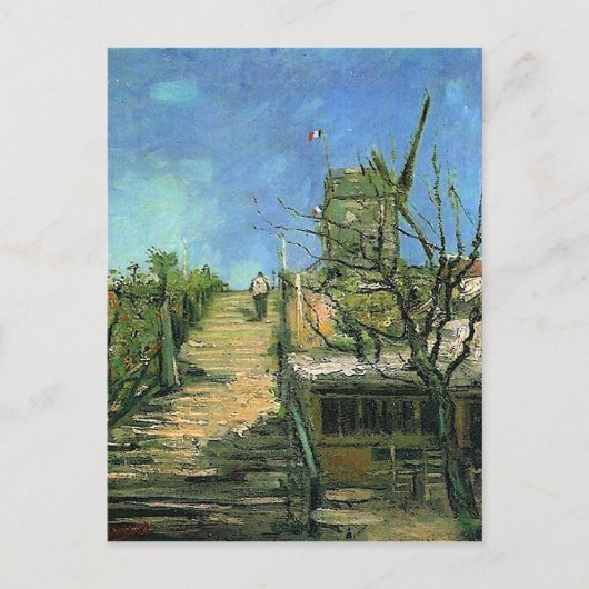 Windmolen op (F271) Van Gogh Fine Art. Montmartre Briefkaart (Voorkant)