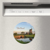 Windmolen op het platteland, Holland tekstmagneet Magneet (Insitu (Vaatwasser))