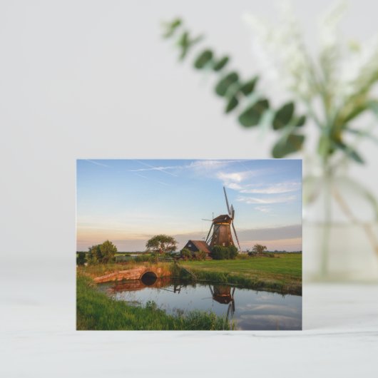 Windmolen op het platteland in het briefkaart Holl (Staand voorkant)