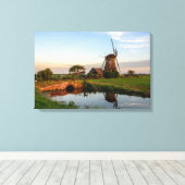 Windmolen op het platteland in Holland canvas (Insitu (Houten vloer))