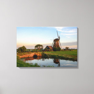 Windmolen op het platteland in Holland canvas