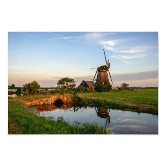 Windmolen op het platteland in Nederland — foto-af Foto Afdruk (Voorkant)