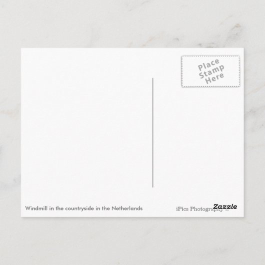 Windmolen op het platteland van Holland witte kaar Briefkaart (Achterkant)