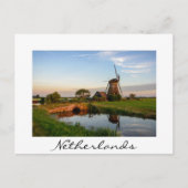 Windmolen op het platteland van Holland witte kaar Briefkaart (Voorkant)
