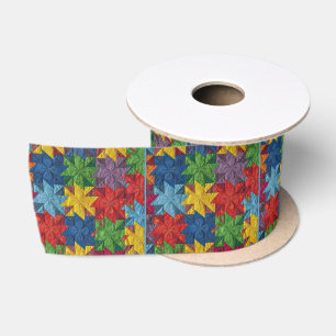 Windmolen Patchwork Dekbed Patroon Satijnen Lint