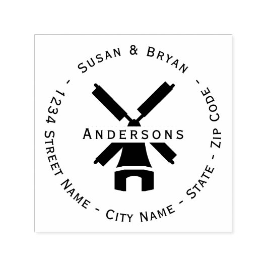 Windmolen retouradres Zelfinkkend stempel (Design)