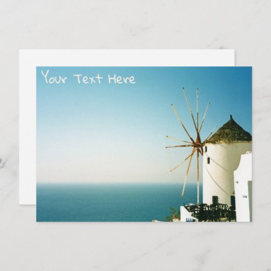  windmolen Santorini, Kaart Griekenland (Voorkant / Achterkant)