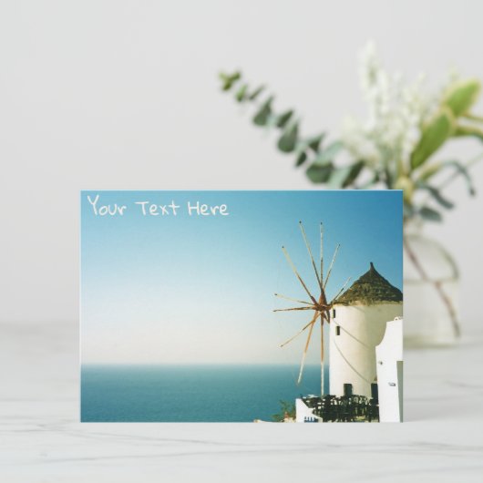  windmolen Santorini, Kaart Griekenland (Staand voorkant)