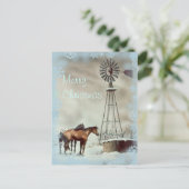 Windmolen & sneeuwvlokken van Sharon Feestdagenkaart (Staand voorkant)