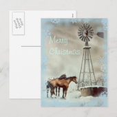 Windmolen & sneeuwvlokken van Sharon Feestdagenkaart (Voorkant / Achterkant)