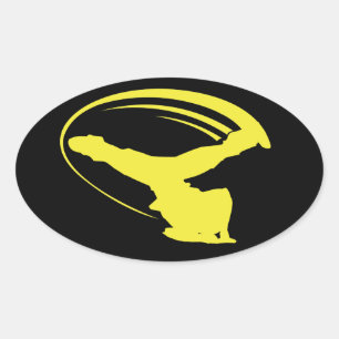 Windmolen stijl gele sticker