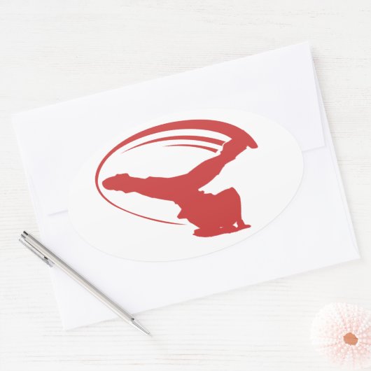 Windmolen stijl rode sticker (Envelop)