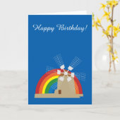 Windmolen tegen regenboogachtergrond kaart (Gele Bloem)