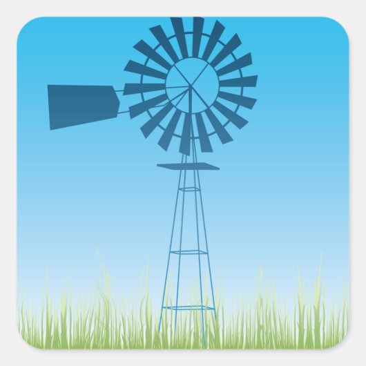 Windmolen tegen Stickers met een blauwe hemel (Voorkant)