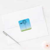 Windmolen tegen Stickers met een blauwe hemel