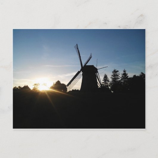 Windmolen tegen zonsopgang briefkaart (Voorkant)