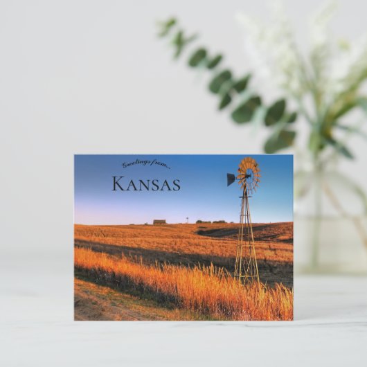 Windmolen ten zuidwesten van Salina Kansas Briefkaart (Staand voorkant)