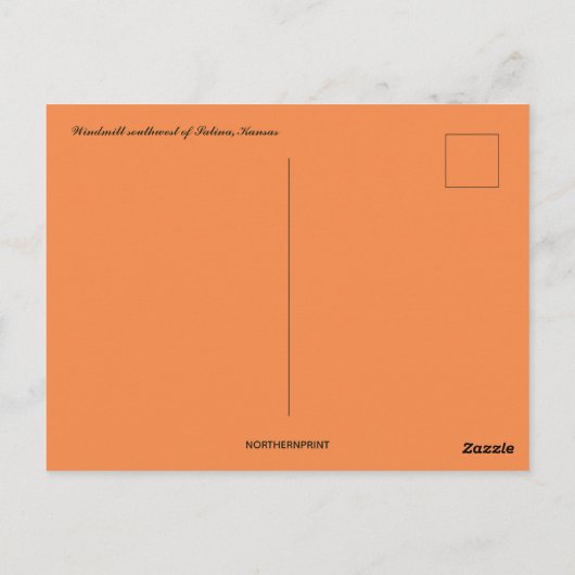 Windmolen ten zuidwesten van Salina Kansas Briefkaart (Achterkant)