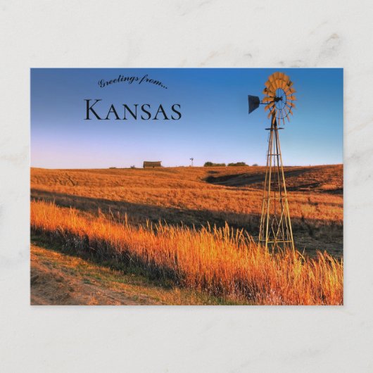 Windmolen ten zuidwesten van Salina Kansas Briefkaart (Voorkant)