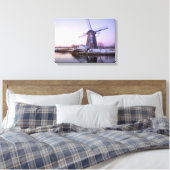 Windmolen tijdens zonsopgang, Holland in winterdoe Canvas Afdruk (Insitu (Slaapkamer))