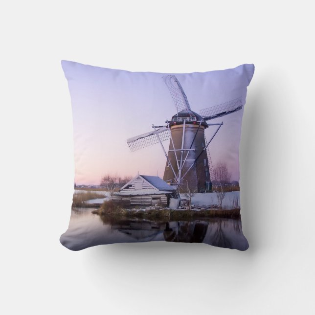 Windmolen tijdens zonsopgang in Holland gooien kus Kussen (Voorkant)