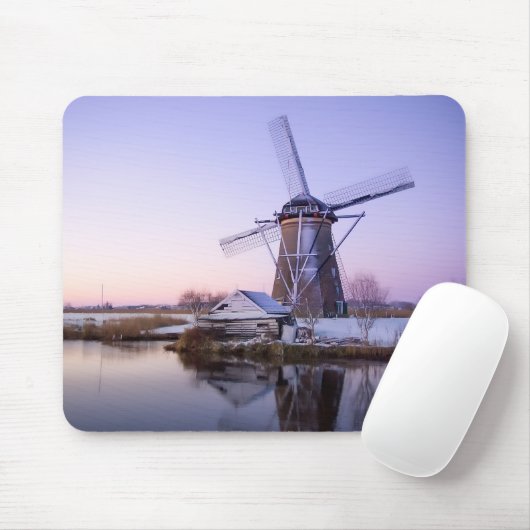 Windmolen tijdens zonsopgang in Holland mousepad Muismat (Met muis)