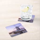 Windmolen tijdens zonsopgang in Nederland, winterm Kartonnen Onderzetters (Insitu)