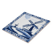 Windmolen Traditioneel Nederlands Delfts Blauw en Tegeltje (Zijkant)