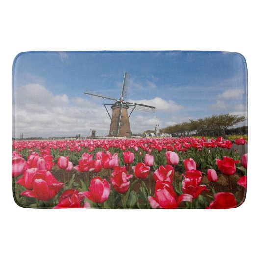 Windmolen & Tulpen Scène Badmat (Voorkant)
