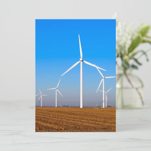 Windmolen Turbines Dank u kaart (Staand voorkant)