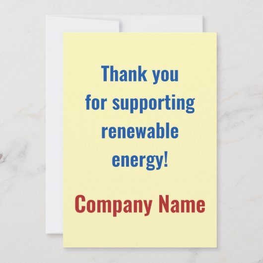 Windmolen Turbines Dank u kaart (Achterkant)