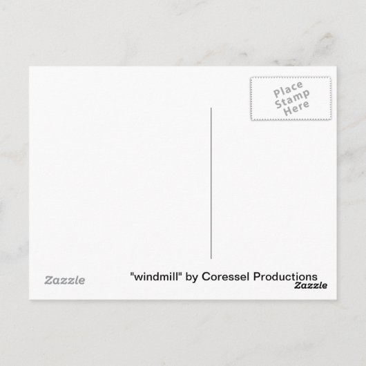 "windmolen" van Coressel Productions Briefkaart (Achterkant)