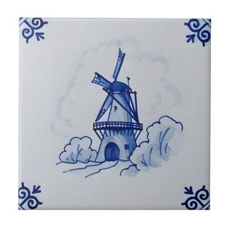 windmolen van delft tegels, replicatie tegeltje