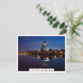 windmolen van Leidschendam met nachtelijke reflect Briefkaart (Staand voorkant)