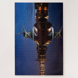 windmolen van Leidschendam met nachtelijke reflect Legpuzzel