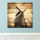 windmolen van primitief boerderij western land canvas afdruk (Insitu (Houten vloer))