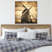 windmolen van primitief boerderij western land canvas afdruk (Insitu (Slaapkamer))