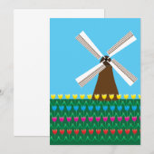 Windmolen van Tulp Flowers Kaart (Voorkant / Achterkant)