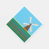 Windmolen van Tulp Flowers Servet (Hoek)