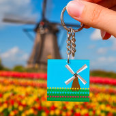Windmolen van Tulp Flowers Sleutelhanger