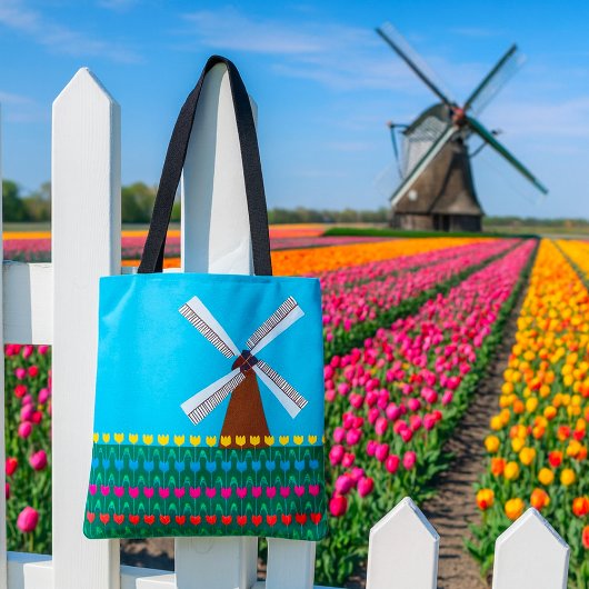 Windmolen van Tulp Flowers Tote Bag